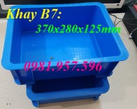 Hộp nhựa B7, thùng nhựa hình chữ nhật, khay đựng linh kiện, thùng nhựa cao 12cm