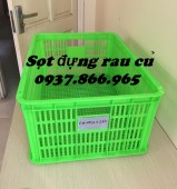 Rổ nhựa chữ nhật công nghiệp, sọt cao 25 đựng rau củ, sọt đựng hải sa