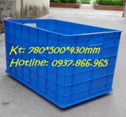 Rổ( sóng) nhựa 5 bánh xe, sọt kích thước 780*500*430mm, sọt nhưa trong x