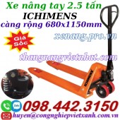 Xe nâng tay 2.5 tấn càng rộng XT680-1150-2.5T ICHIMENS