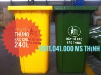Thùng rác công cộng - thùng rác 2 ngăn - thùng rác 240L lh 0911.041.000
