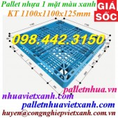 Pallet nhựa 1100x1100x125mm màu xanh hàng mới giá rẻ
