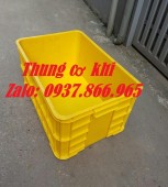 Thùng nhựa nguyên sinh màu xanh dương, địa chỉ bán thùng nhựa đặc, thù