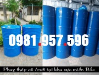 Phuy thép 2 nút nhỏ, phuy thép 2 nắp vặn, phuy sắt cũ