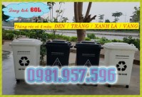 Thùng rác nắp kín, thùng rác 60L bánh xe, thùng rác 4 bánh xe
