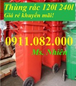 Thùng rác giá sỉ siêu tiết kiệm-lh 0911082000 chuyên cung cấp thùng rác 120L 24