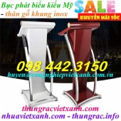 Bục phát biểu kiểu Mỹ khung inox thân gỗ giá cạnh tranh call 0984423150 - Huyền