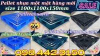 Pallet nhựa 1100x1100x150mm hàng mới màu xanh dương và đen
