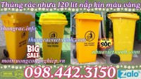 Thùng rác 120 lít màu vàng - xả kho giá sốc