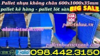 Pallet nhựa lót sàn không chân 1000x600x35mm nhựa nguyên sinh