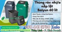 Thùng rác nhựa nắp lật 60 lít baiyun nhập khẩu