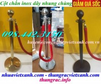 Cột chắn inox đầu tròn dây nhung