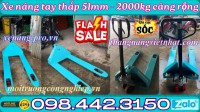 Xe nâng tay siêu thấp 51mm tải 2 tấn càng rộng 685x1220mm