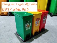 Mua thùng rác 3 ngăn đặt trong công viên, sản xuất thùng rác 3 ngăn tại hà nội,