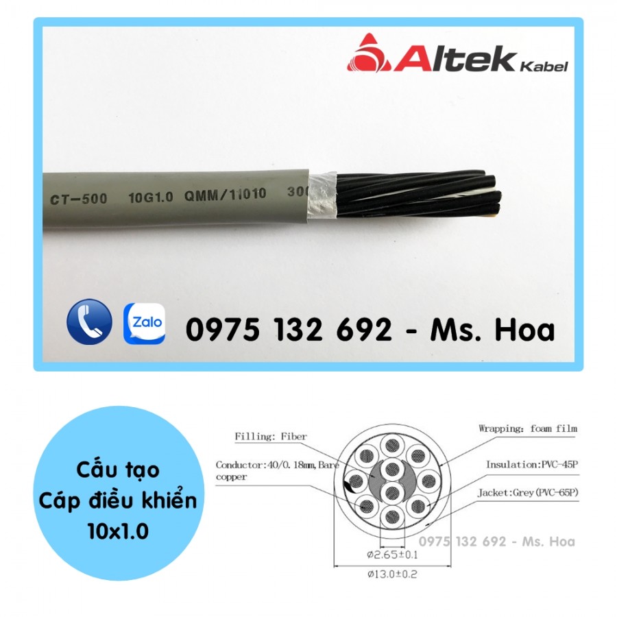 Cáp điều khiển CT-11010, SH-11010 10x1.0, cáp 10x1.0 Altek Kabel-image-3