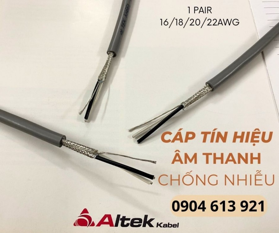 Cáp tín hiệu âm thanh vặn xoắn 1 pair 16AWG/ 18AWG/ 20AWG/22AWG-image-2
