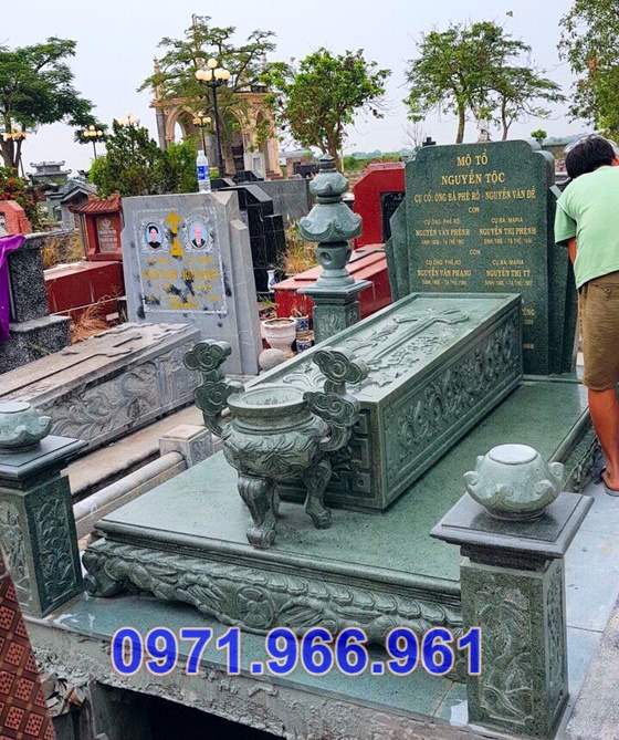 Mẫu mộ đá công giáo đẹp bán tại bình phước - mộ đá xanh, đơn giản 347-image-3