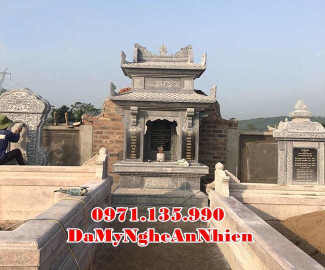 Bình Định Mẫu lăng mộ đá song thân đẹp bán tại Bình Định - gia đình dòng họ-image-3