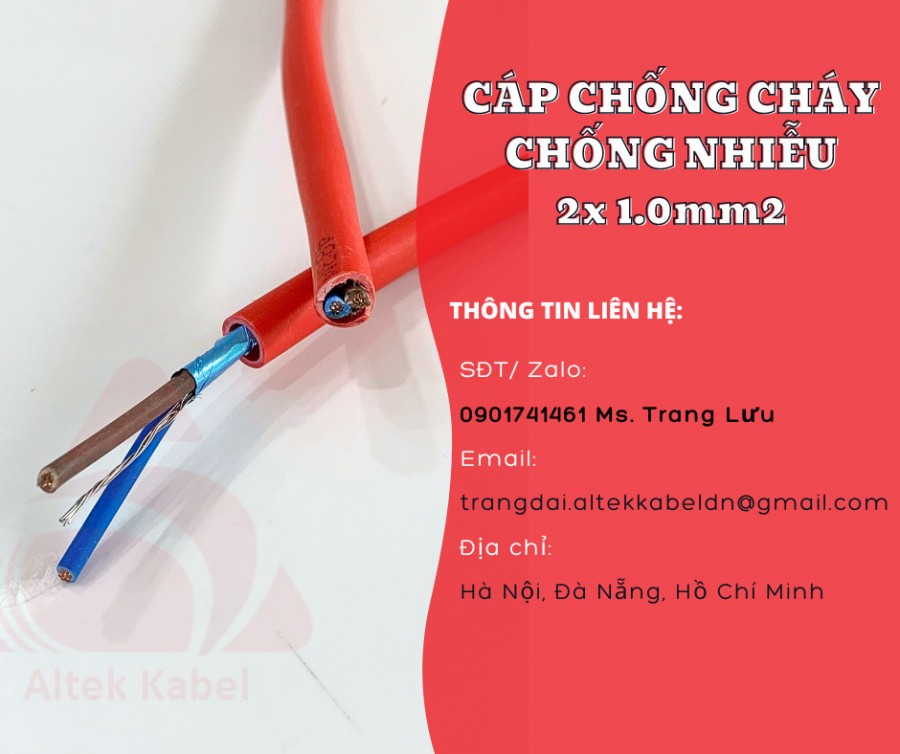 Dây nguồn báo cháy 2x1.0mm2 chống cháy, chống nhiễu-image-2