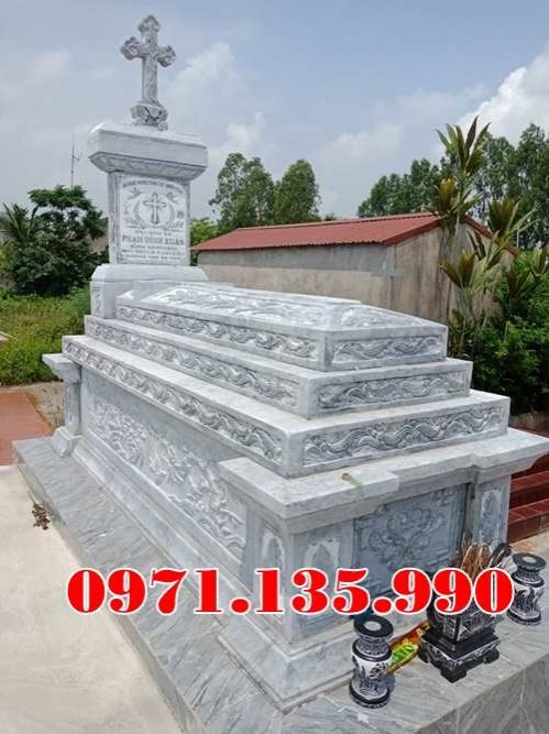Quảng Ninh Mẫu mộ đá bố mẹ công giáo đẹp bán tại Quảng Ninh - Lăng mộ đạo-image-2