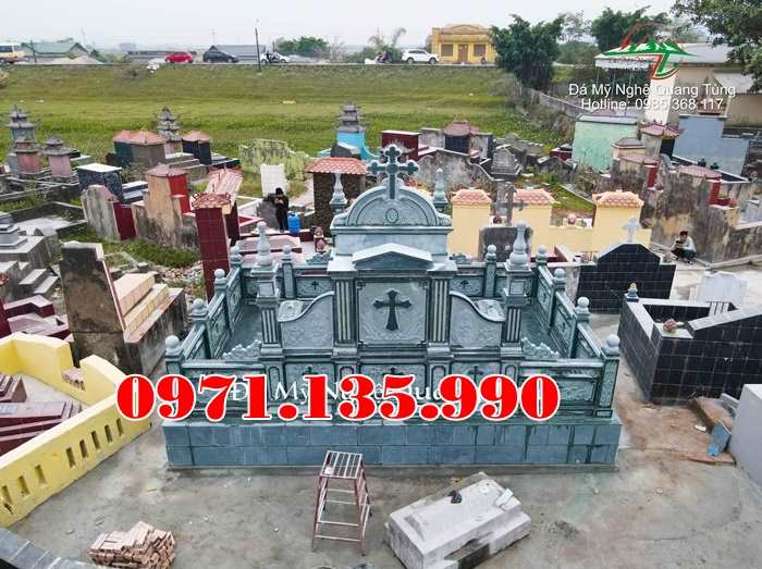 Quảng Ninh Mẫu mộ đá ông bà công giáo đẹp bán tại Quảng Ninh - Lăng mộ đạo-image-3