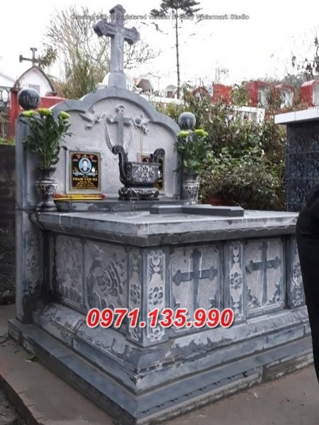 Hải Phòng Mẫu mộ đá bố mẹ công giáo đẹp bán tại Hải Phòng - Lăng mộ đạo-image-5
