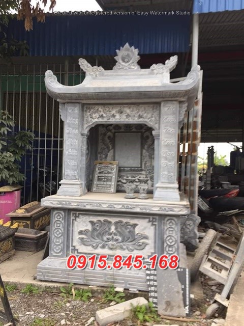 mẫu bàn thờ thiên đá để tro cốt bán gia lai, miếu thờ đá xanh 1353-image-3