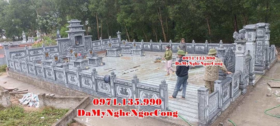 Đắk Lắk Mẫu khuôn viên lăng mộ đá xanh rêu đẹp bán tại Đắk Lắk - gia đình dòng h-image-3