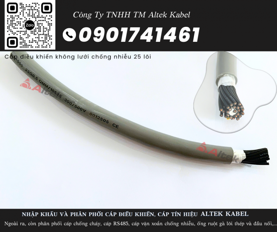 Dây cáp điều khiển không chống nhiễu 25 lõi, tiết diện 0.5/0.75/1.0/1.5-image-5
