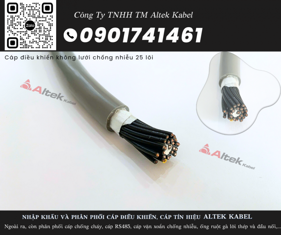 Dây cáp điều khiển không chống nhiễu 25 lõi, tiết diện 0.5/0.75/1.0/1.5-image-3