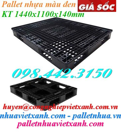 Pallet nhựa đen 1440x1100x140mm giá rẻ, siêu cạnh tranh call 0984423150 Huyền-image-3