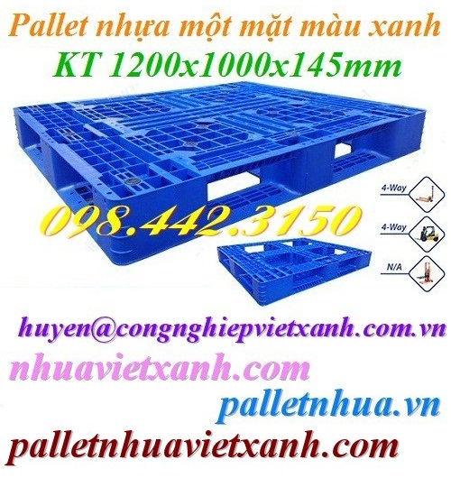 Pallet nhựa xanh 1200x1000x145mm giá rẻ call 0984423150 Huyền-image-3