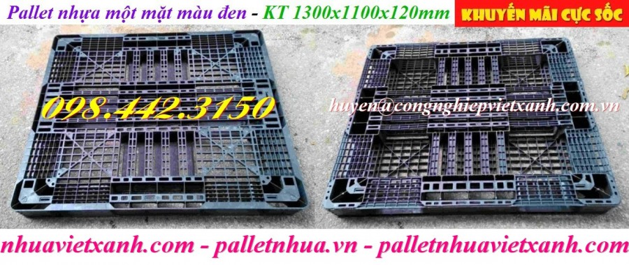 Pallet nhựa đen 1440x1100x140mm giá rẻ, siêu cạnh tranh call 0984423150 Huyền-image-2