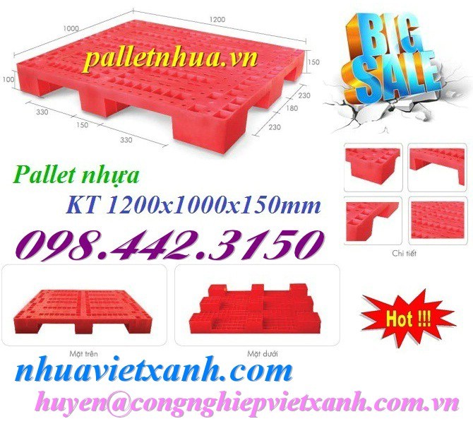 Pallet nhựa 1200x1000x150mm PL01LS giá siêu rẻ call 0984423150 – Huyền-image-2
