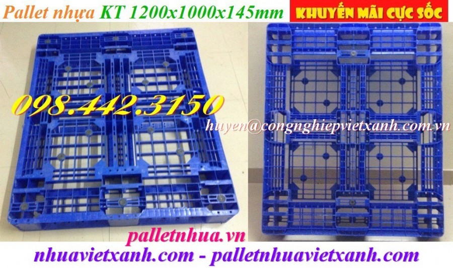 Pallet nhựa xanh 1200x1000x145mm giá rẻ call 0984423150 Huyền-image-5