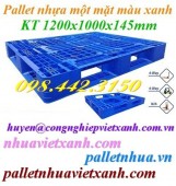 Pallet nhựa xanh 1200x1000x145mm giá rẻ call 0984423150 Huyền
