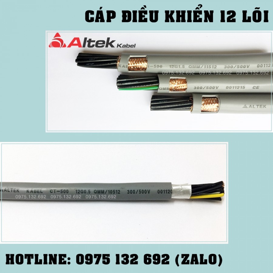 Cáp điều khiển cu/pvc/pvc 12x1.5, cáp tín hiệu 12x1.5 Altek Kabel-image-2