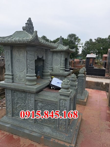 mẫu mộ đá xanh đẹp bán bình dương, mộ tam cấp đá tự nhiên 799-image-5
