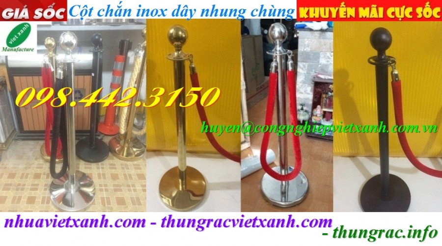 Cột chắn inox dây nhung chùng-image-5