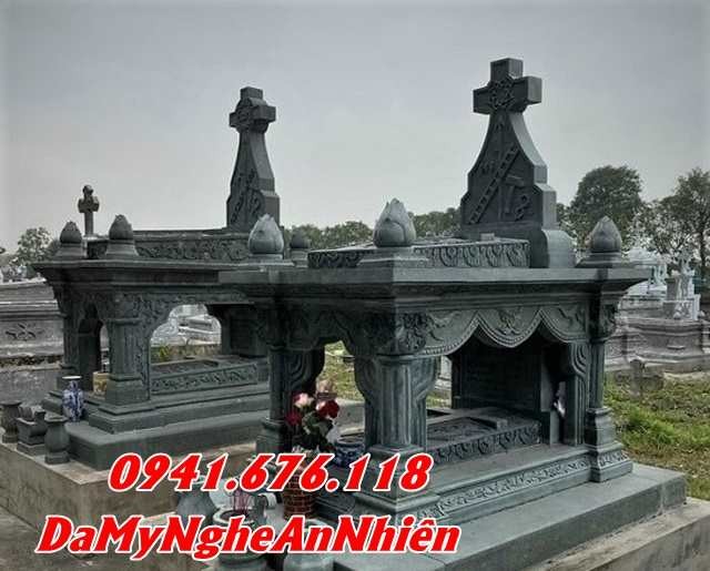 Trà Vinh Bán mẫu mộ đá đựng tro cốt xanh rêu đẹp bán tại Trà Vinh - thờ cốt-image-2