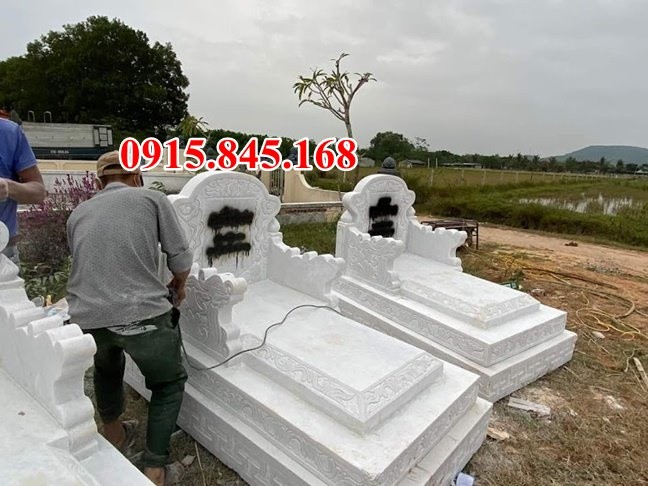 238 mẫu mộ đá có mái che bán bình phước, mộ đơn giản đá trắng-image-5