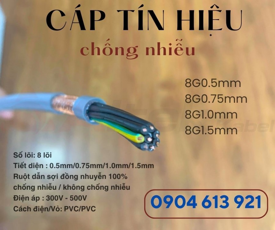 Dây điện 8 lõi, cáp điều khiển tín hiệu 8x0.75mm chống nhiễu-image-5