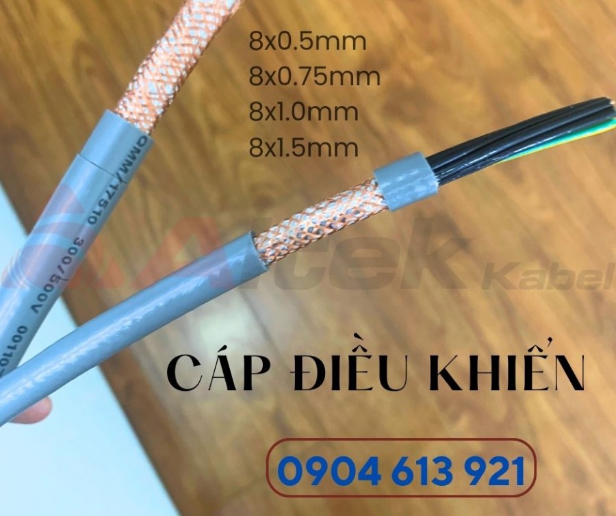 Dây điện 8 lõi, cáp điều khiển tín hiệu 8x0.75mm chống nhiễu-image-2
