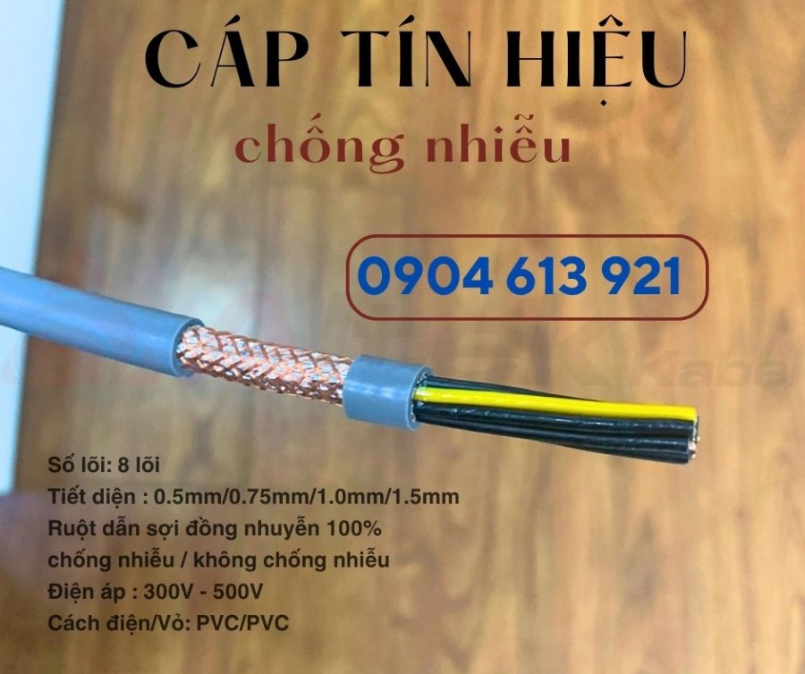 Dây điện 8 lõi, cáp điều khiển tín hiệu 8x0.75mm chống nhiễu-image-3
