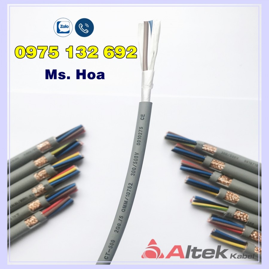 Cáp điều khiển rvv 2x0.75, rvvp 2x0.75, cáp điều khiển Altek Kabel-image-2