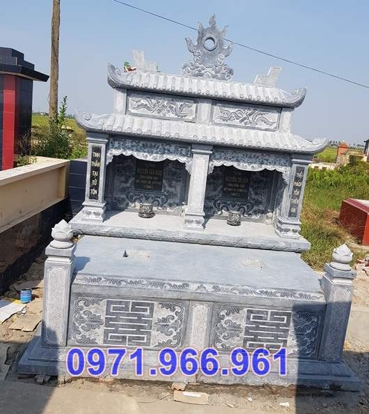 mẫu mộ đá đôi đơn giản đẹp bán cà mau, dòng họ 767-image-2