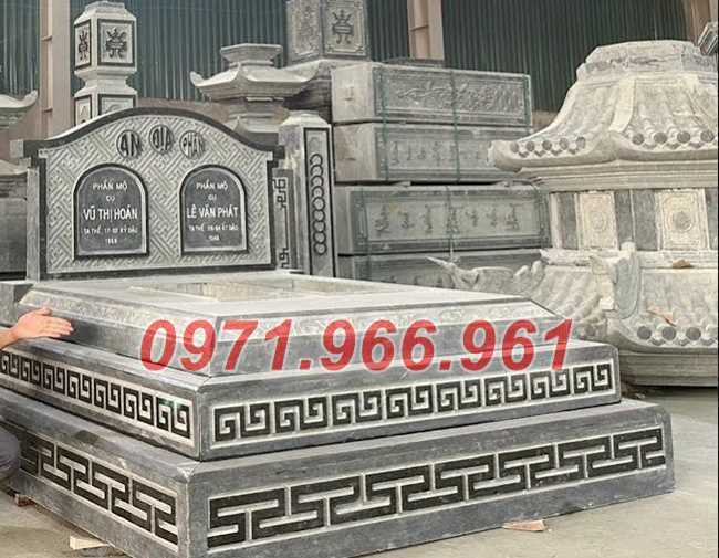 342 lắp đặt mộ đá đôi xanh bằng đá đôi đẹp bán nam định, ông bà bố mẹ-image-5
