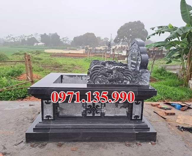 Mẫu mộ đá xanh cẩm thạch đẹp bán tại Ninh Bình - Mẫu mộ song thân bằng đá đẹp b-image-5
