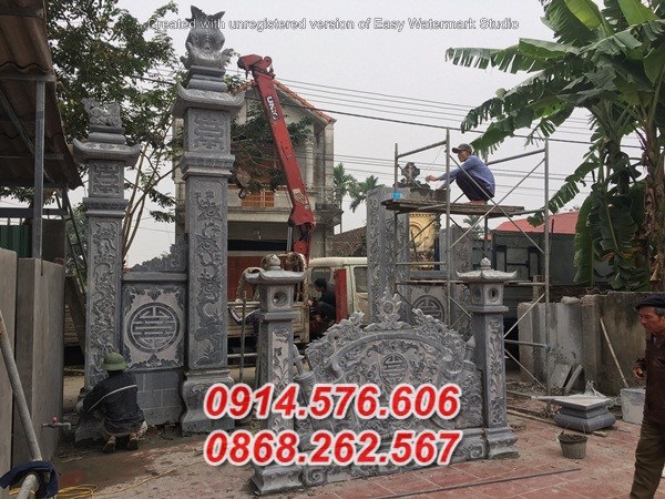 37 kích thước cổng bằng đá phong thuỷ bán quảng trị, trụ cột cổng chùa nhà mồ th-image-2