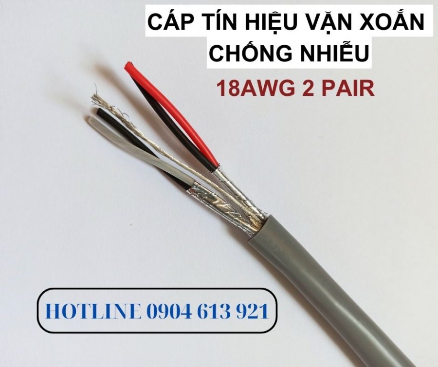 Dây tín hiệu âm thanh vặn xoắn chống nhiễu 2 pair 22AWG-image-2
